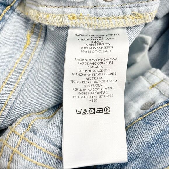 Free People Liv Crop Flare Leg Mid Rise Jeans Medium Wash Released Hem Size 30 - Picture 11 of 13